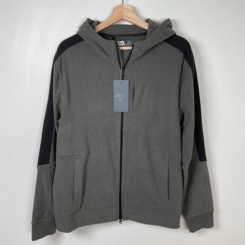 VRST Men's Pinnacle Polar Fleece Full Zip‎ Hoodie Pewter Size Medium NWT